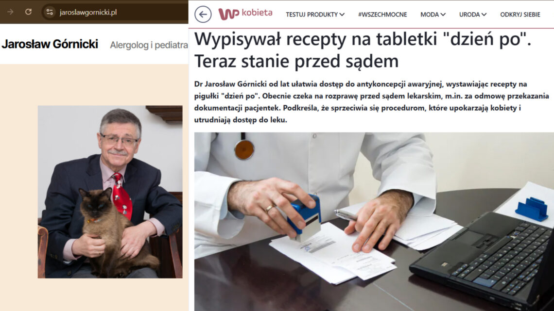 Sąd lekarski za antykoncepcję. Dr Jarosław Górnicki