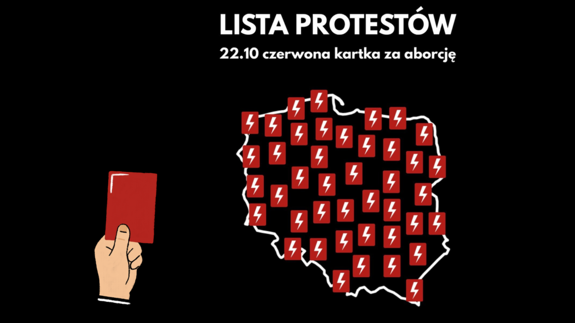 Czerwona kartka za aborcję. 22 października w całej Polsce